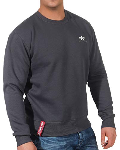 Alpha Industries Basic Sweater Small Logo Sweatshirt für Herren Greyblack
