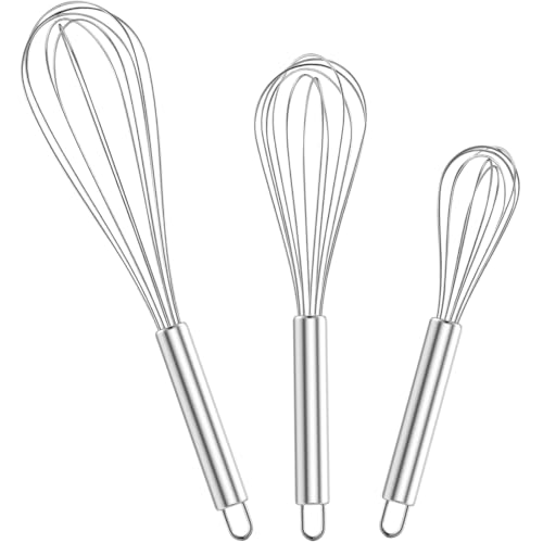 HDRNT Schneebesen Set Edelstahl,Rührbesen 3 Stück Enthält,(22 cm 26 cm 30 cm) ideal zum Mischen Rühren von Teig und Eiern hochwertiges Küchengerät für professionelle, Backzubehör für jede Küche