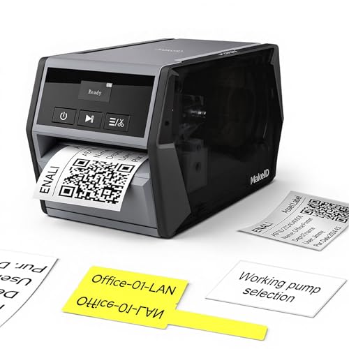 Makeid D50 Bluetooth-Etikettendrucker mit 1 Rolle wasserfester Etiketten Thermotransferdruck für Einzelhandel, Büros, Schulen und Lager Desktop-Drucker, kompatibel mit Mobiltelefonen und Computern