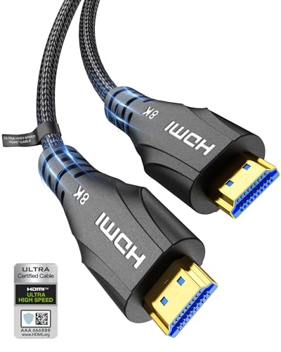 Cratree HDMI Kabel 3 Meter - 8K Zertifiziert Ultra High Speed HDMI Kabel - 48Gbps, 8K 60Hz, 4K 120Hz, Geflochten, eARC, ARC, HDCP 2.2 2.3 - Kompatibel mit PS5, Monitor, UHD TV