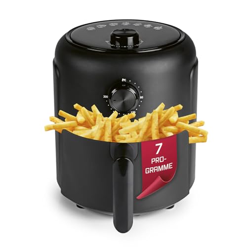 GOURMETmaxx Heißluftfritteuse | 2,3L Airfryer mit Timer, Touchscreen | Fritteuse mit 8 Funktionen & 7 Programmen | Energiesparend frittieren, nahezu ohne Öl | Minibackofen - 1000 W