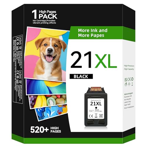 ColoWorld 21 XL Schwarz Druckerpatronen, Wiederaufbereitet für HP 21XL Patronen Kompatibel mit HP Deskjet F2120 F2280 F380 F2180 F335 F375 F4180 F4190 D2360 PSC 1410 1415 Officejet 4315 4355 Drucker