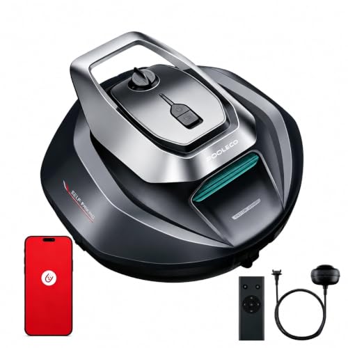 Pooleco 10s Poolroboter(2026 Upgrade), Poolroboter Akku mit 3 Motoren, 90Min für Pools bis 80 m², Fernbedienung und App-Steuerung, automatisches Parken, geeignet für Verschiedene Pooloberflächen