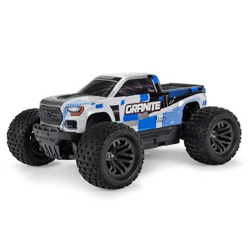 ARRMA Granite Mega 665 1:10 4X4 RTR Ferngesteuerter Monster Truck Basher mit großem Bürstenmotor, ohne Akku und Ladegerät, Blau