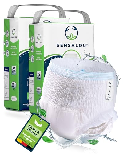 Sensalou Windel-Höschen-Pants für Erwachsene Größe XXL (44 Stk) - Stark für schwere Inkontinenz für Frauen und Männer Senioren