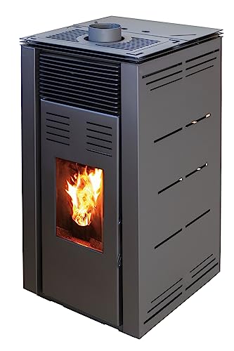 JOIMA - Pelletofen ohne Strom Modell Natur Style 8 kW. Schwarze Farbe