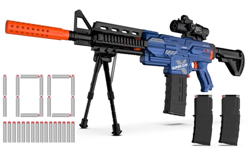 Kamaso Elektrisch Spielzeug Pistole für Kinder Gun Sniper, 2 Magazin 100 Darts, Foam Blaster mit Zielfernrohr für Scharfschützengewehr, Elektrisch Spielzeug-Geschenk für Junge ab 8-12 Jahren