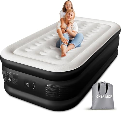 CHERIMOR Luftmatratze Selbstaufblasend, 203x99x46CM Luftbett Aufblasbare Matratze & Tragetasche,Tragfähigkeit 220KG, 3-Minütiges Aufblasen für Zuhause & Camping -BLA