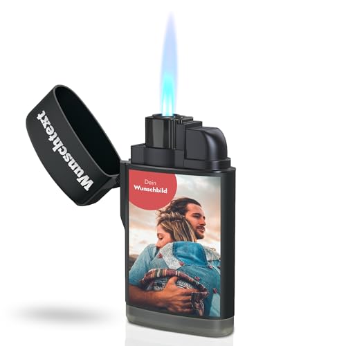 Tolle personalisierte Geschenke Männer - Feuerzeug personalisiert mit Wunschtext und Foto - individuelles Sturmfeuerzeug nachfüllbar - Fotogeschenke mit eigenem Foto - Geschenkideen zum Vatertag