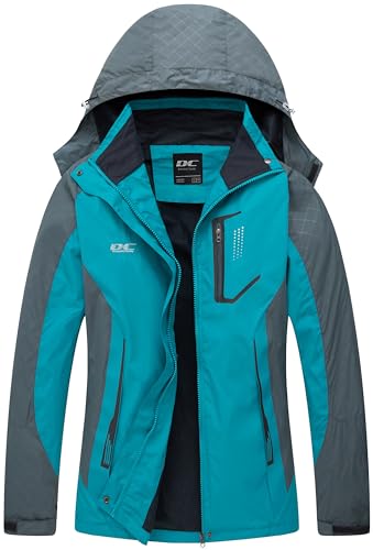 DCmount Regenjacke Damen Wasserdicht übergangsjacke damen Outdoor Wanderjacke softshelljacke für damen mit Kapuze