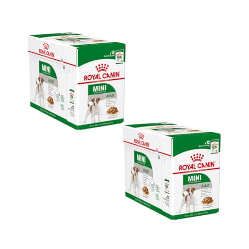 Royal Canin Mini Adult | Doppelpack | 2 x 12 x 85 g | Nassfutter für erwachsende kleine Hunde | mit EPA & DHA