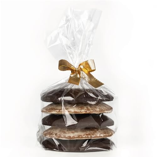 Elisenlebkuchen mit Zuckerglasur und dunkler Schokolade – Saftig & Handgefertigt | Edle Lebkuchen Spezialität | Traditionelles Weihnachtsgebäck | 5er-Pack | 450 gramm