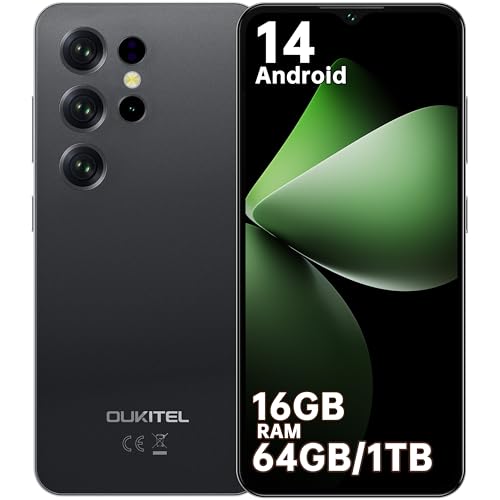 OUKITEL C2 Handy Ohne Vertrag - Android 14 Smartphone Ohne Vertrag 16GB RAM+64GB ROM/1TB Erweiterbar, 6.52