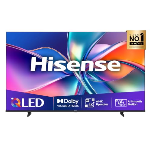 Hisense 43E7Q Fehrnseher, 43 Zoll, 4K UHD QLED, Smart TV, Game Mode Plus, Filmaker Mode, Dolby Vision Atmos, HDR10, HLG, HDR Immersive, AI 4K Upscaler, Dolby MS12, DTS X, Sprachsteuerung [2025]
