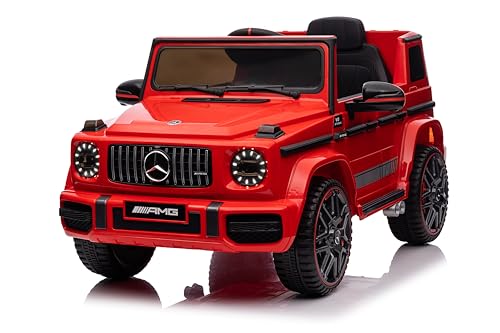 LEADZM Kinder Elektroauto Mercedes G63,12V 7ah, Fernbedienung, Kinderauto Kinderfahrzeug (Rot)