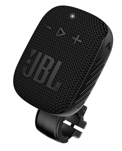 JBL Wind 3S tragbare Bluetooth-Lautsprecher | Mini JBL Speaker mit Lenkerhalterung für Fahrrad & Motorrad, 5h Akku, Bass-Boost & Clip-Haken für Rucksack