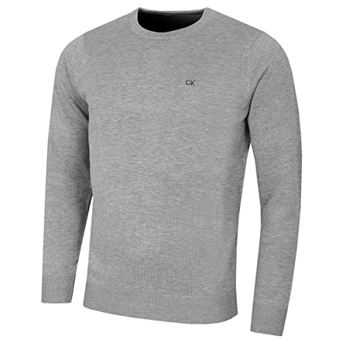 Calvin Klein Herren mit Rundhalsausschnitt Sweater - Grau Marl - L