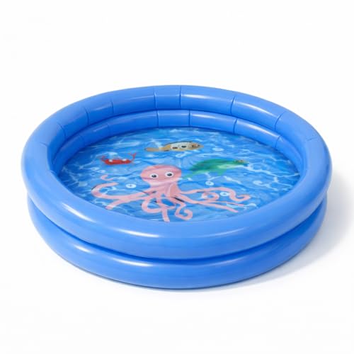Aufblasbarer Pool - Aufstellpool blau - rund für Kinder & Erwachsene - Für Garten - straparziehrfähige PVC Hülle für Badespaß (∅76 cm)