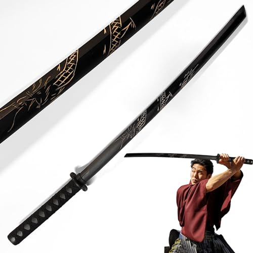 Bokken Mit Drachenmuster - Holz Shinai, Katana Wakizashi Tanto, Kendo Schwert Waffenzubehör, Schwertkampf-Training, Samurai Schwert, Rollenspiel Cosplay Iaido