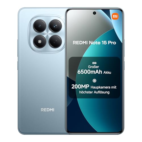 XIAOMI Redmi Note 15 Pro Smartphone (12+512 GB) – 6500-mAh-Akku, 200-MP-Kamera, IP65-Wasserschutz, 6,77