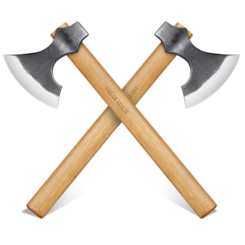 Dream Reach Beil Axt Set, 2PCS Wikingeraxt mit Holzgriff