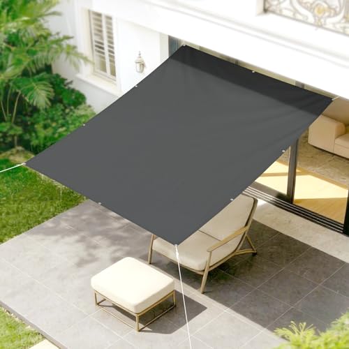 LOVE STORY Sonnenschutzt Sonnensegel,1.5x2m Rechteckig Schattennetz mit Ösen, Wasserdichter Polyester (PES) Windschutz, 95% UV Sonnenschutz für Außenterrasse Hof, Terrasse, Carport,Anthrazit
