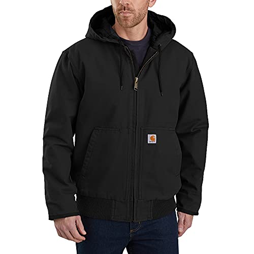 Carhartt, Herren, Weite, isolierte Freizeitjacke aus ausgewaschenem Segelleinen, Schwarz, L