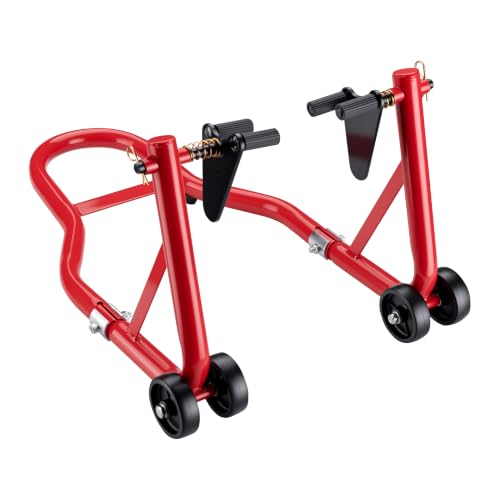 Wiltec Motorradständer vorne für 230-290 mm Reifen, 670 x 445 mm, als Montagehilfe aus Stahl für Vorderrad, Motorradheber bis 450 kg, Frontheber