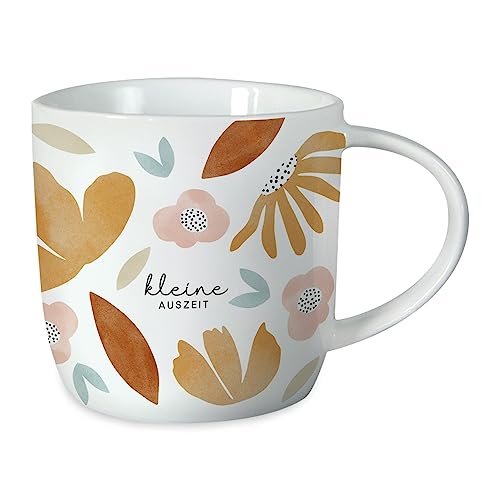 Grafik-Werkstatt Kaffeetasse mit Spruch 300 ml Porzellan Tasse Kleine Auszeit, Vielseitig