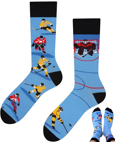 TODO Lustige Eishockey Socken Damen und Herren, Hockey Socken Damen Geschenk Eishockey Motiv 39-42