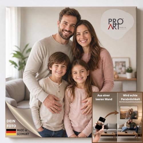 Pro-Art Leinwand personalisiert mit Foto verschiedene Größen auch quadratisch Leinwand Bild als Geschenk Fotoleinwand Leinwandbild mit eigenem Foto auf Leinwand