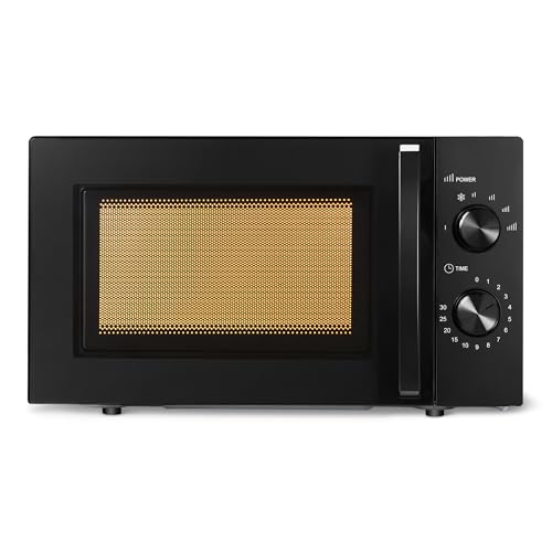 Amazon Basics Solo-Mikrowelle mit 6 Leistungsstufen und Auftaufunktion, 700W, 20l, schwarz