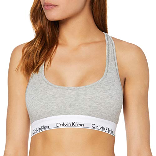 Calvin Klein Damen BH Bralette Unlined Sport, Grau (Grey Heather), M