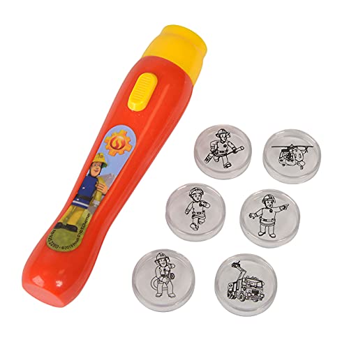 Simba 109252280 - Feuerwehrmann Sam Light Projector, 6 Motive, 16cm