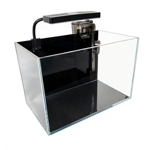 Craftsboys 11L Ultra-Klar Aquarium-Set mit LED-Beleuchtung, Filter, Regenwald-Stil Fischbecken 30x18x20cm