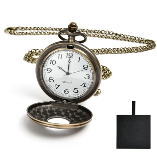 Vicloon Vintage Quarz Taschenuhr Mit Geschenkbox Und Kette