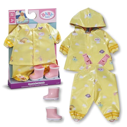 BABY born Regen-Outfit für 43 cm Puppen mit Regenmantel und Stiefeln