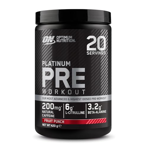 Optimum Nutrition Gold Standard Pre-Workout Advanced Powder, Energy Booster mit L-Citrullin, Beta-Alanin, Koffein und den Vitaminen B12 und B6, Fruchtpunsch-Geschmack, 20 Portionen, 420 g