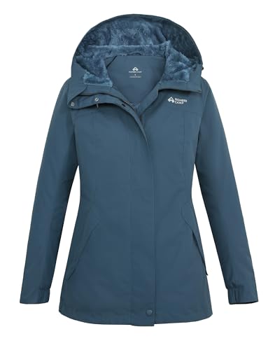 Pioneer Camp Winterjacke Damen Wasserdicht Outdoorjacken & Winddicht mit Kapuze Warme Übergangsjacke in Schlanker Passform Wanderjacke für Winter Outdoor (Fällt zwei Größen zu klein aus)