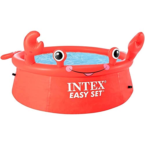 Intex 26100NP – Aufstellpool Easy Set Rund Krabbe, 880 L, PVC, Rot, 183x51 cm