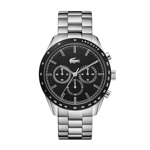 Lacoste Chronograph Quarz Uhr für Herren Kollektion Boston mit Silbernes Edelstahlarmband - 2011079