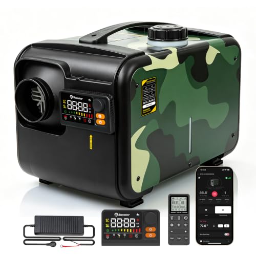 Sunster 8KW Dieselheizung mit Bluetooth & Funkfernbedienung, All-in-One Standheizung mit CO-Warnung, 5L Tank 12V/24V, leise Diesel Heizung für Wohnmobil LKW Camper(TP B3)