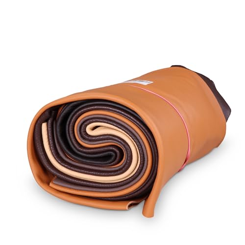 Langlauf Schuhbedarf Lederstücke - Bastelleder - Extragroß 1kg Brauntöne - Alle Stücke handsortiert aus echtem Leder mindestens DIN A3 groß - Jetzt mit Gratis Anleitung für Ledertasche!