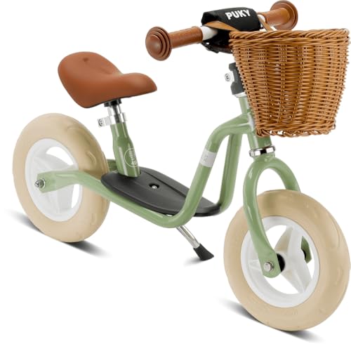 PUKY LR M Classic | sicheres und stylisches Laufrad | Lenker & Sattel höhenverstellbar | rutschfestes Trittbrett | für Kinder ab 2 Jahren | Retro-Grün
