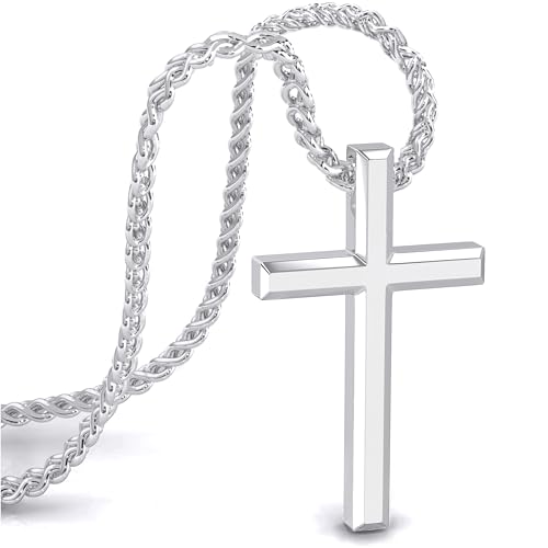 SERASAR Kreuzkette Herrenschmuck Edelstahl - 60cm Schmuck Herrenkette Herren kette Kreuz Geburtstagsgeschenk für Manner
