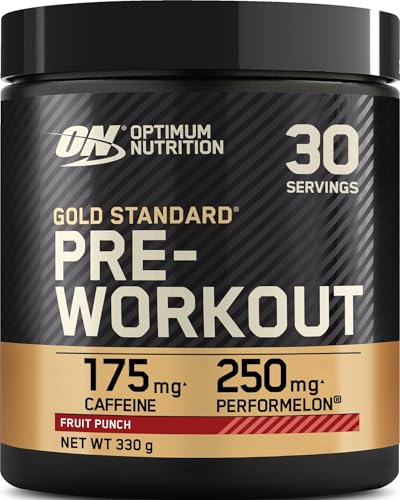 Optimum Nutrition Gold Standard Pre-Workout Energy Drink Pulver, Geschmack Fruit Punch, 330g, 30 Portionen