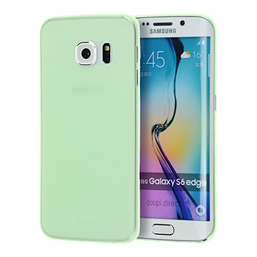 doupi UltraSlim Hülle kompatibel für Samsung Galaxy S6 Edge, Ultra Dünn Fein Matt Handyhülle Cover Bumper Schutz Schale Hard Case Taschenschutz Design Schutzhülle Hardcase, grün