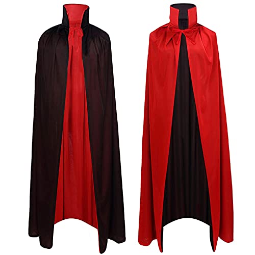 A-SZCXTOP Umhang für Halloween, Vampir, Unisex, wendbar, Stehkragen, Vampir-Hexe, Cape für Weihnachten,Cosplay Party, Kostüme-Mäntel, Erwachsene oder Kinder, 120 cm