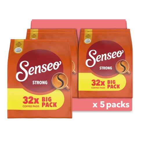 Senseo Pads Strong, Vorratspackung, 5 x 32 Getränke, 160 Kaffeepads, Dunkle Röstung