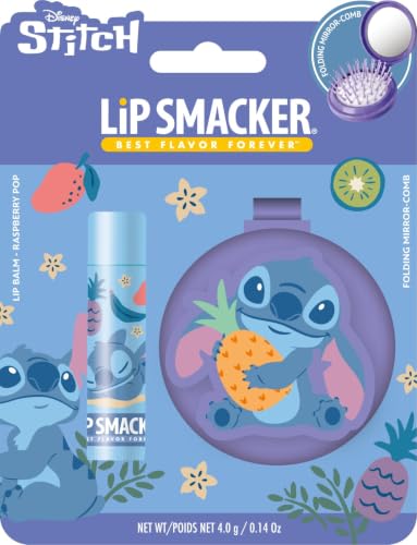 Lip Smacker, Lippenbalsam und Kamm Set Disney Stitch für Kinder, Raspberry Pop